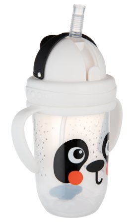 CANPOL BABIES nesamērīgs dzeramais trauks ar salmiņu BABIESBOO PANDA, 270 ml, 56/617_whi 