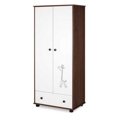 KLUPŚ divdurvju skapis GIRAFFE, White/Walnut 