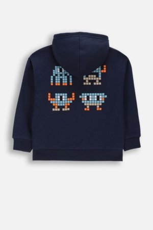 COCCODRILLO džemperis ar rāvējslēdzēju ar kapuci, tumši zils, cm 