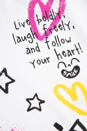 COCCODRILLO t-krekls ar garām piedurknēm, balti, cm 