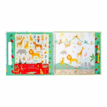 FLOSS AND ROCK Krāsošanas komplekts ar pārceļamiem zīmejumiem, Džungļi, 47P5982 