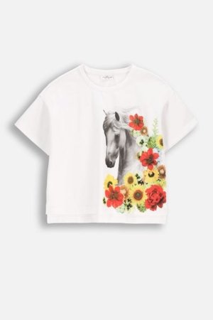 COCCODRILLO krekls ar īsām piedurknēm NOSTALGIC MEADOW GIRL JUNIOR, balta, WC5143201NGJ-001-164, 164 cm 