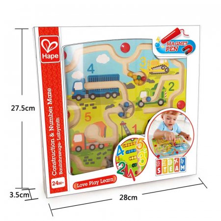 HAPE izglītojošā rotaļlieta Konstruktoru un ciparu labirints, E1713 E1713