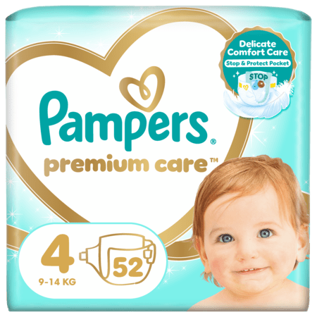 PAMPERS autiņbiksītes Premium Care 4 izmērs 9-14kg 52 gab., 81765775 