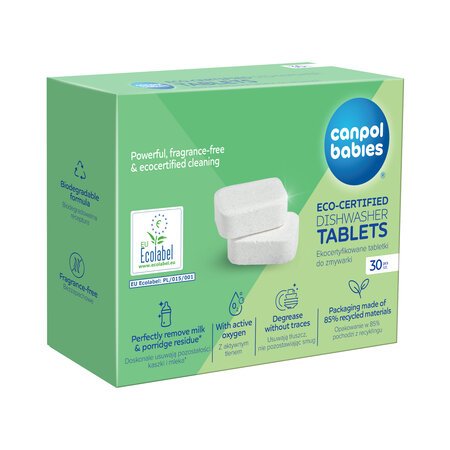 CANPOL BABIES ekoloģiskas trauku mazgājamās mašīnas tabletes, 30 gab., 1/502 
