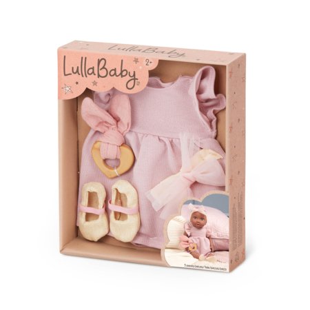 LULLABABY rozā kleitas komplekts ar galvas saiti, LBY7684Z 