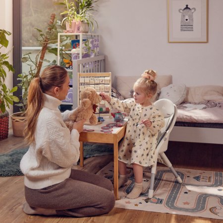 KINDERKRAFT universālais barošanas krēsls 2in1 DINNLY, grey, KHDINN00LGR0000 