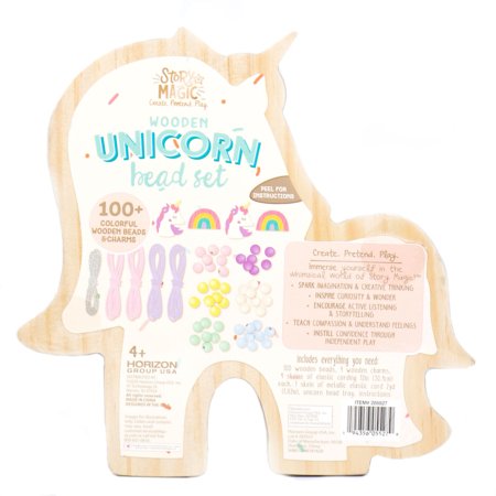 STORY MAGIC radošais komplekts Koka vienradžu pērlītes, 205527 