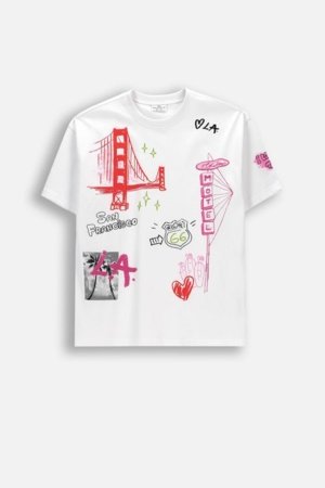 COCCODRILLO t-krekls ar īsam piedurknēm, balti, cm 