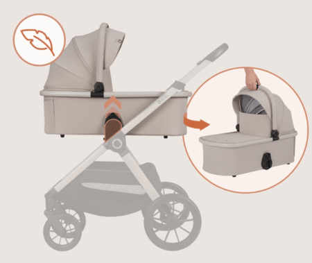 LIONELO universāls ratiņi LAYLA 2in1, Beige taupe, LO-LAYLA 2IN1 