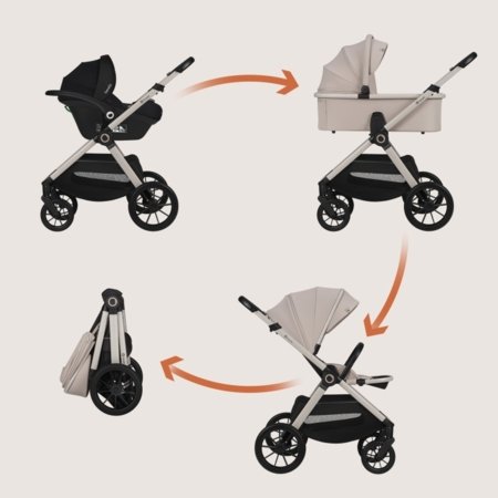 LIONELO universāls ratiņi LAYLA 3in1, Beige sand, LO-LAYLA 3IN1 