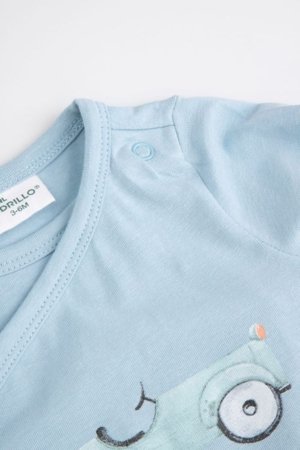 COCCODRILLO bodijs ar garām piedurknēm un pogām, zils, izmērs 