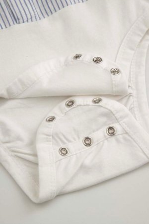 COCCODRILLO bodijs ar garām piedurknēm un pogām, zils, WC6112901EBB-014-086, 86 izmērs 