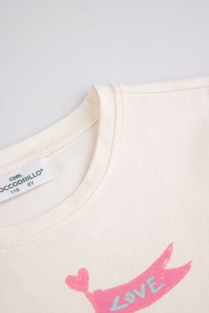 COCCODRILLO t-krekls ar īsam piedurknēm, krēmkrāsa, WC6143207FGK-003-092 