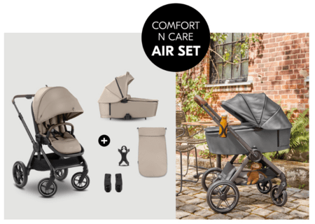 HAUCK universāls ratiņi COMFORT N CARE AIR SET, Mocha, 165553 