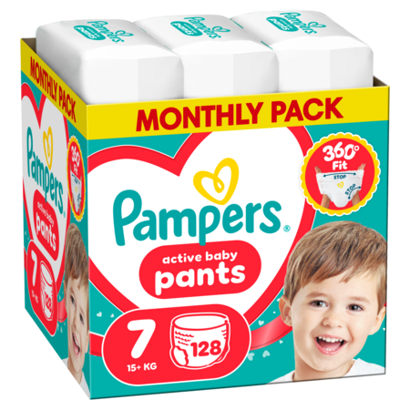 PAMPERS autiņbiksītes-biksītes Pants Monthly, 7 izmērs, 15+kg, 214 vnt., 80894755 