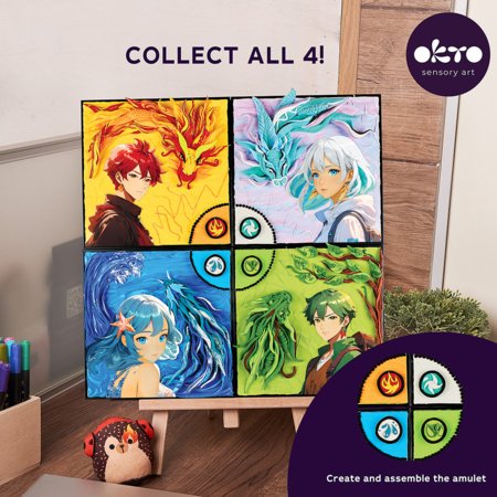 OKTO MANGA 3D mākslas komplekts Gaiss 30x40 cm, 20040 