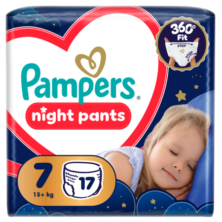 PAMPERS autiņbiksītes-biksītes Night Pants, 7 izmērs, 17+kg, 114 vnt., 80895146 