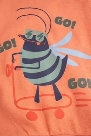 COCCODRILLO krekls ar garām piedurknēm SAGE TIME BOY KIDS, apelsīns, WC5143102SBK-006-122, 122 cm 