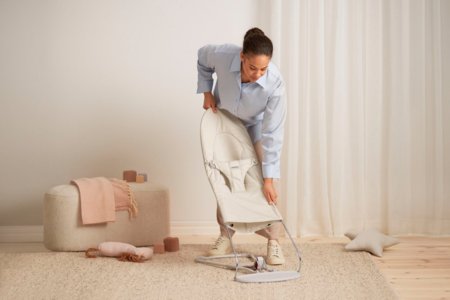 BABYBJÖRN šūpuļkrēsls Balance Soft, Woven/Jersey Tri Fabric, Light Beige, 005130 