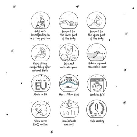 CEBA barošanas spilvens DUO, Muslin Small Twigs, W-885-000-829 