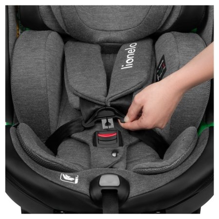 LIONELO autokrēsls HARMONY I-SIZE, Grey graphite leather, 40-150 cm, LO-HARMONY  