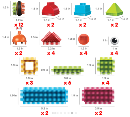 PICASSO TILES Magnētiskais konstruktors Hedgehog bloki 41 detaļa, PTB41 