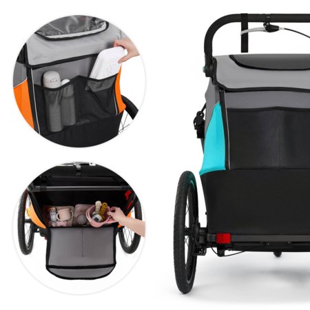 KINDERKRAFT velosipēda piekabe – ratiņi, hawaiian blue, KSNAVA00BLU0000 