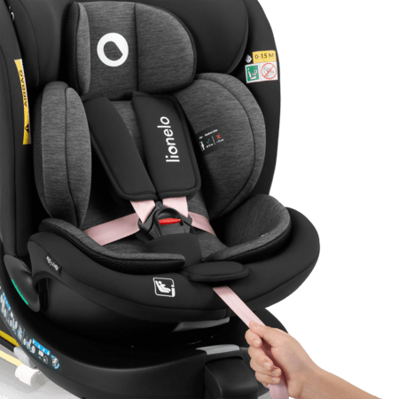 LIONELO autokrēsls NAVY I-SIZE, Black pink,  40-150 cm., LO-NAVY I-SIZE 