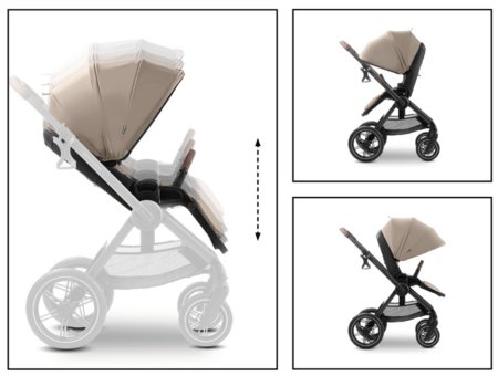 HAUCK universāls ratiņi COMFORT N CARE AIR SET, Mocha, 165553 