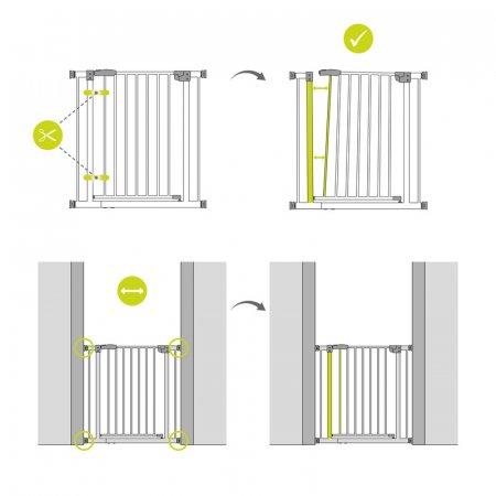 HAUCK drošības vārti priekš kāpnēm AUTOCLOSE 'n STOP 2, 75-80 cm, white, 59734 59734