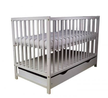 Bobas gultiņa ar glabātuvi 120x60 MAGDA, White, BO5238 BO5238