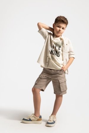 COCCODRILLO krekls ar garām piedurknēm WILD SAFARI BOY JUNIOR, krēmveida, WC5136201WBJ-003-164, 164 cm 
