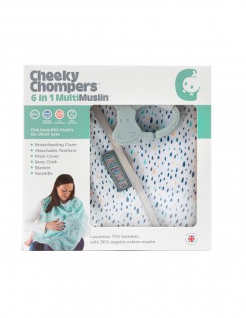 CHEEKY CHOMPERS barošanas apmetis PEARDROP MULTIMUSLIN, white, 782 782
