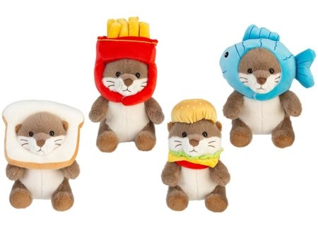 MOCHI POP plīša rotaļlieta Otter with Food Hat, 22 cm, sortiments, 456602 