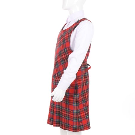 MAMAJUM sarafāns slim fit 10-000017, rūtains, sarkans, 146/152 cm 