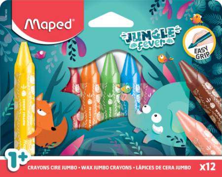 MAPED JUNGLE FEVER vaska krītiņi Jumbo, 12gab., 228614000000 