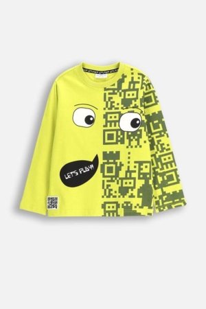 COCCODRILLO krekls ar garām piedurknēm GAMER BOY KIDS, zaļš, WC5143102GBK-012-122, 122 cm 