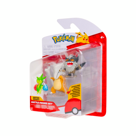 POKEMON Roselia ar statīvu, Perrserker un Marowak darbības figūriņas, 3 gab., PKW4095 