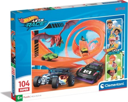 CLEMENTONI HOTWHEELS puzle, 104 gab., 25776 