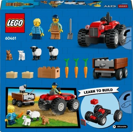 60461 LEGO® City Great Vehicles Sarkans lauku traktors ar piekabi un aitām 