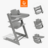 STOKKE barošanas krēsls ar aizsargbarjeru un paplāti TRIPP TRAPP, storm grey, 685600 