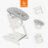 STOKKE barošanas krēsls ar aizsargbarjeru un jaundzimušā ieliktnīti TRIPP TRAPP, white, grey NBS, 685900 