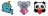 "DIAMOND DOTS radošs dimanta gleznas komplekts ""LOVE YOU CHUMS"", 3 uzlīmes, DTZ12.037" DTZ12.037